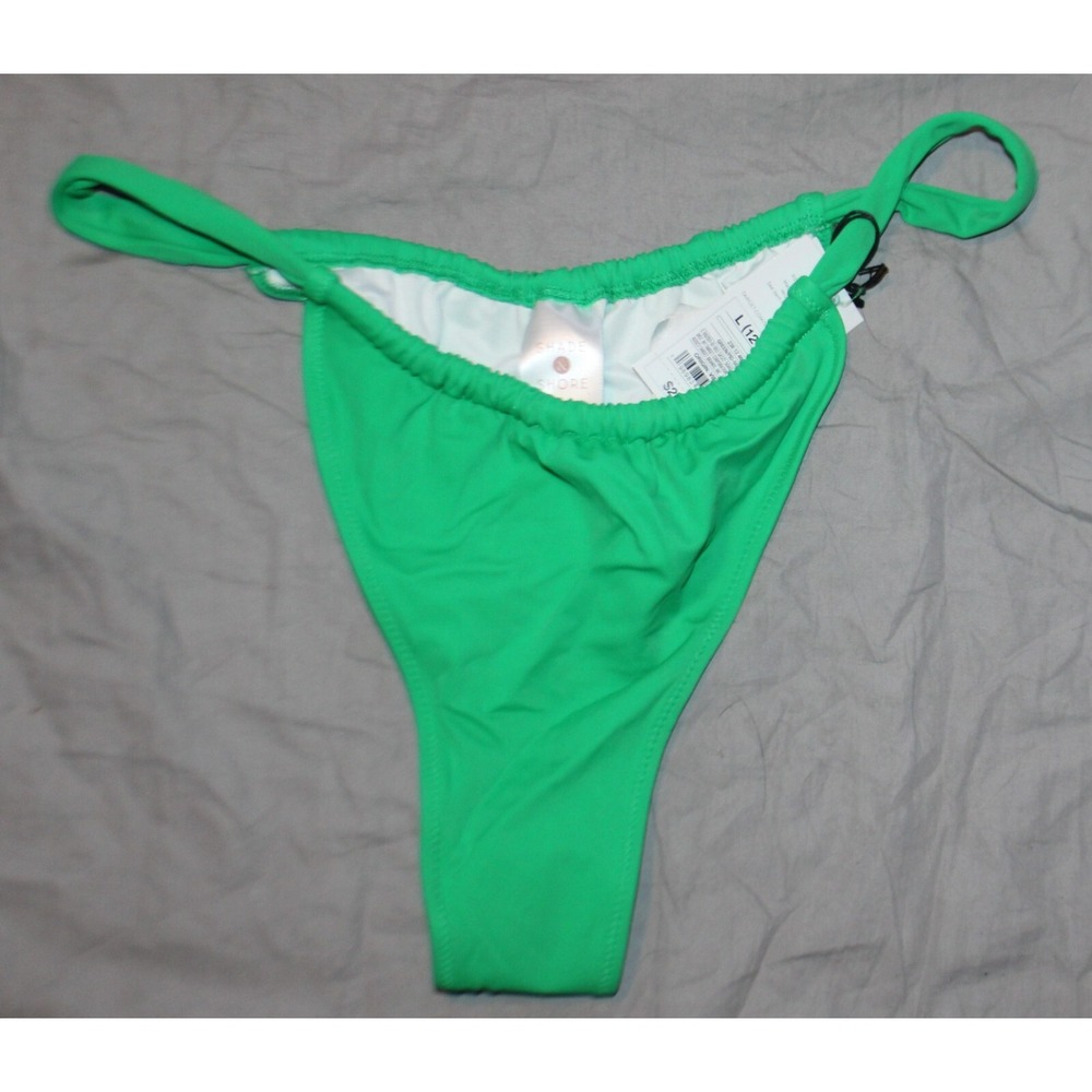 Women's Tunneled Ultra High Leg Bikini Bottom - Shade & Shore Green L NEW